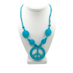 Boho Blue Peace Necklace Free Earrings Not Matching